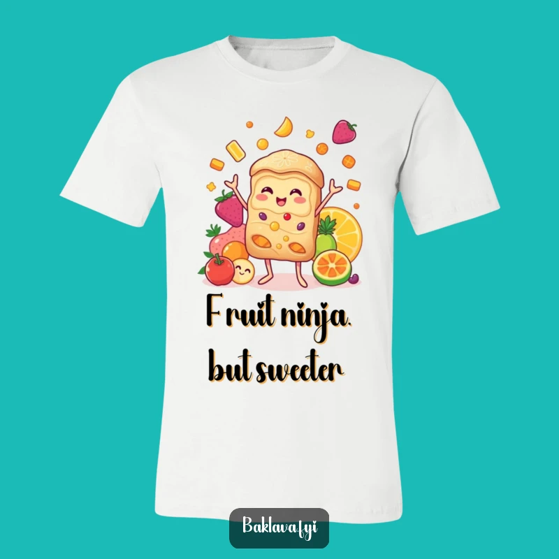 Funny Baklava Juggling Candied Fruits T-Shirt - Hilarious Dessert Lover Tee