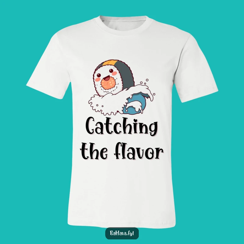Funny Sushi Roll Wave T-Shirt: Wear Your Joyful Love for Sushi and Humor