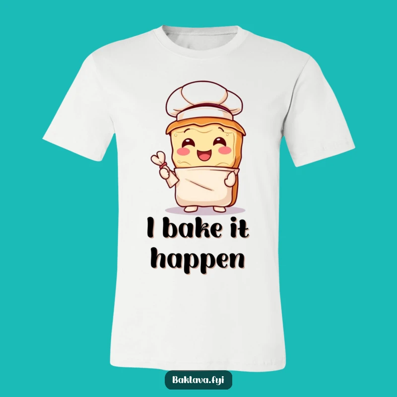 Funny Joyful Baklava Chef T-Shirt: Sweet Pastry Bag Baking Humor, Great Funny Gift