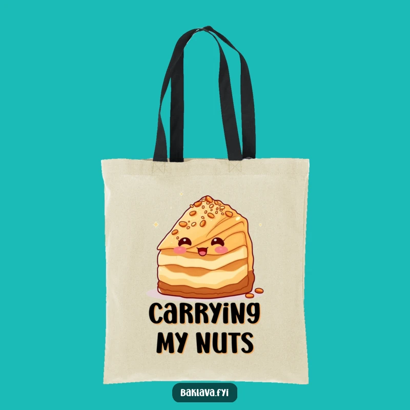 Funny Winking Baklava Tote: Carry Your Cheeky Sweetness