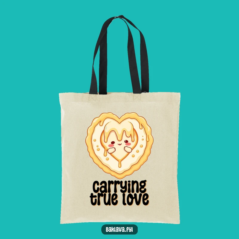 Funny Honey Baklava Heart Tote Bag: Carry Love and Sweetness Everywhere