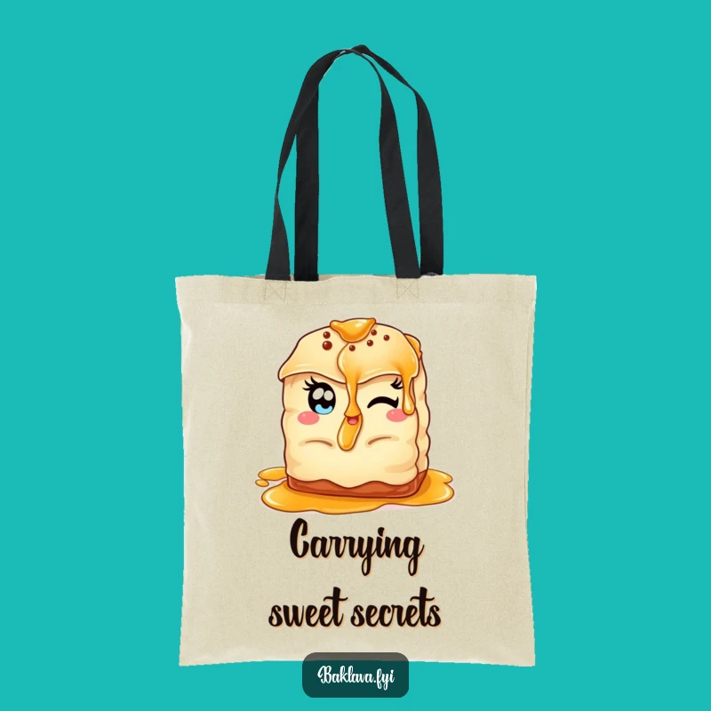 Funny Winking Baklava Tote Bag: Almond Eyes Drizzle, Perfect Funny Gift Accessory