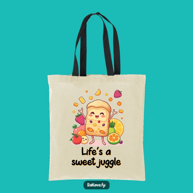 Funny Baklava Juggling Candied Fruits Tote Bag - Sweet & Practical Accessory