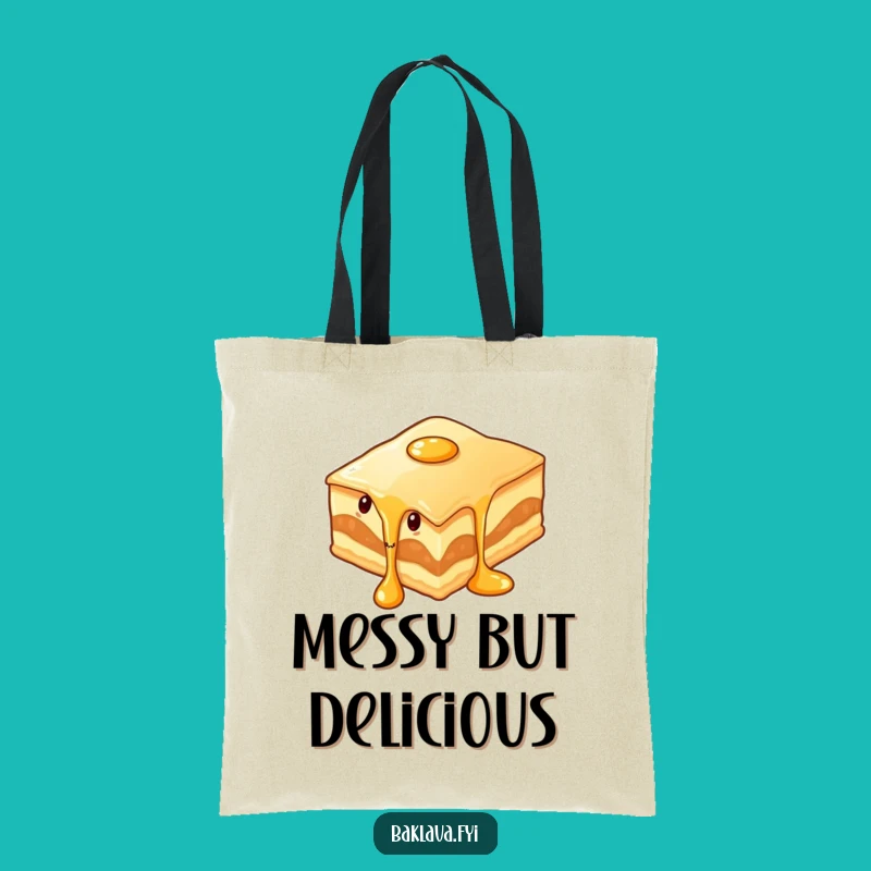 Funny Wiggling Baklava Tote Bag - Carry Your Sweets with Drippy Humor