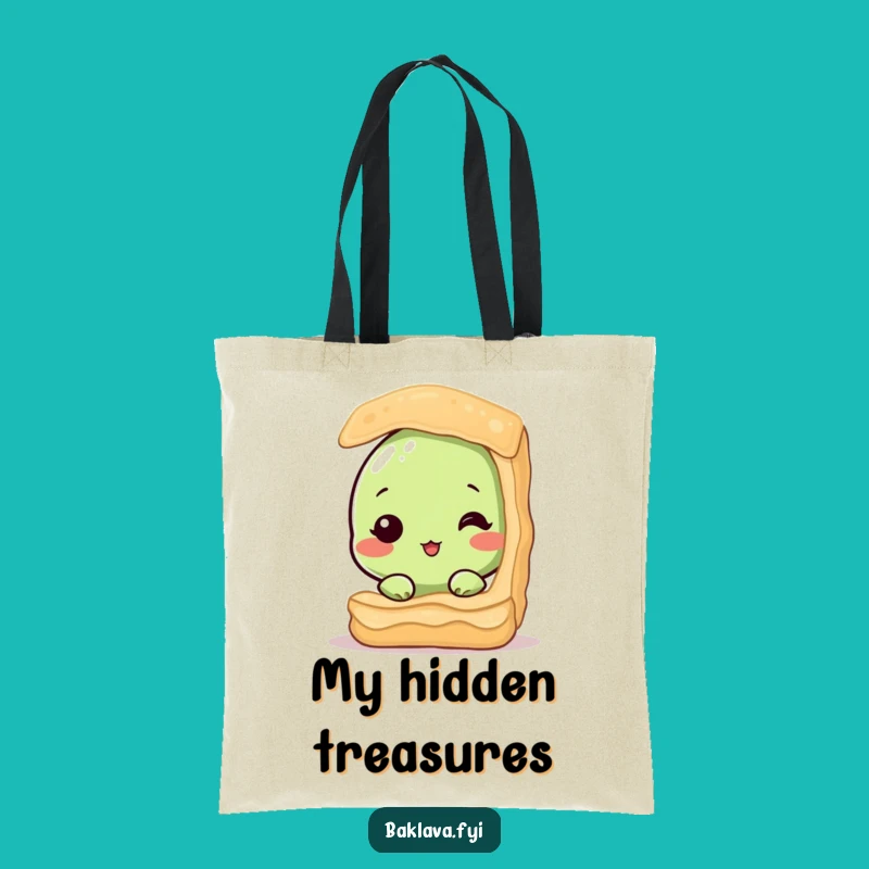 Funny Shy Pistachio Baklava Tote Bag: Sweet Hidden Nut Bag, Great Funny Gift